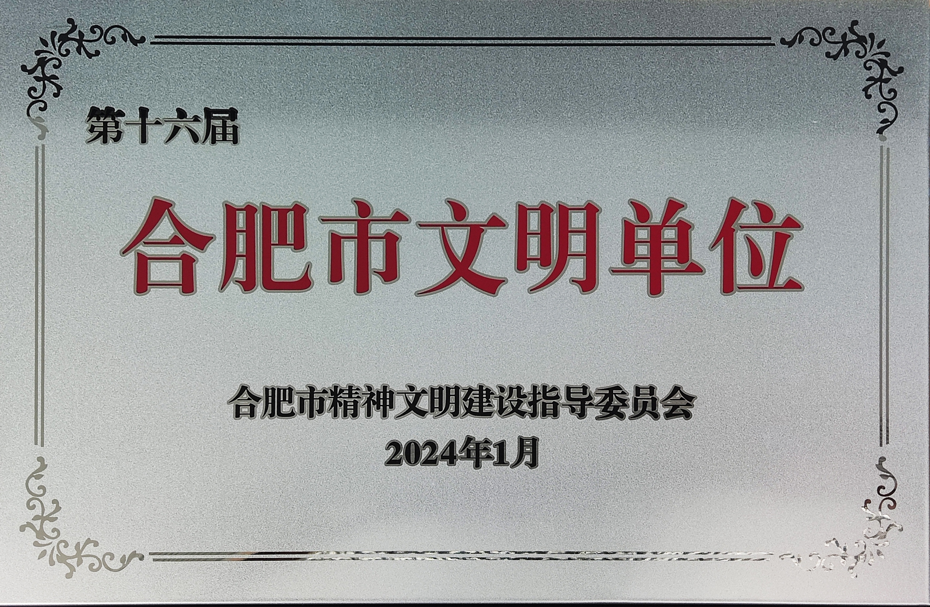 喜报 | 聚名科技集团荣获“第十六届合肥市文明单位”称号